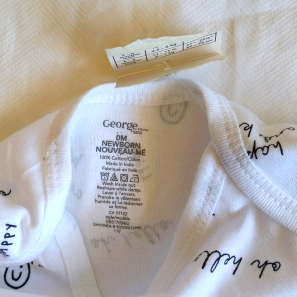 NEW george 3-pack unisex neutral newborn baby sleepwear bundle - Picture 3 of 11